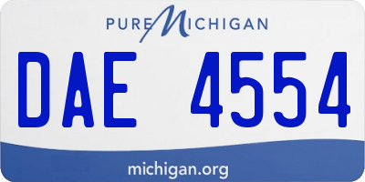 MI license plate DAE4554