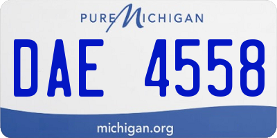MI license plate DAE4558
