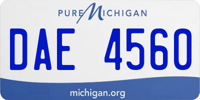MI license plate DAE4560
