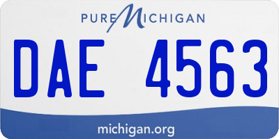 MI license plate DAE4563