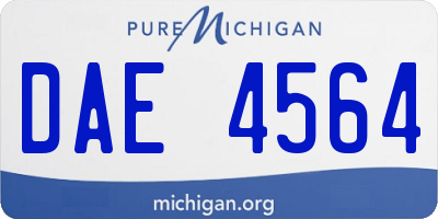 MI license plate DAE4564