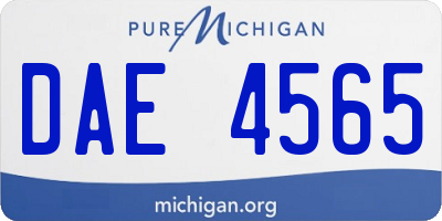 MI license plate DAE4565