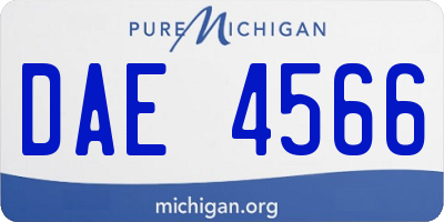 MI license plate DAE4566