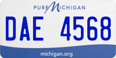 MI license plate DAE4568