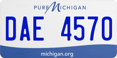 MI license plate DAE4570