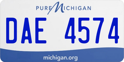MI license plate DAE4574