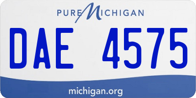 MI license plate DAE4575