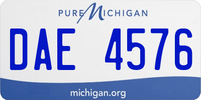 MI license plate DAE4576