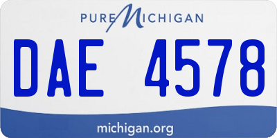 MI license plate DAE4578
