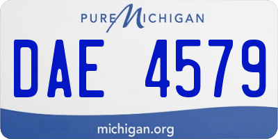 MI license plate DAE4579