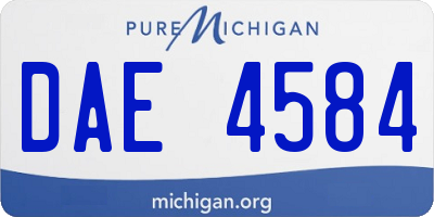 MI license plate DAE4584