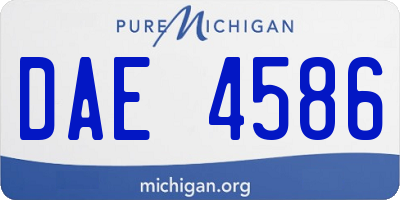 MI license plate DAE4586