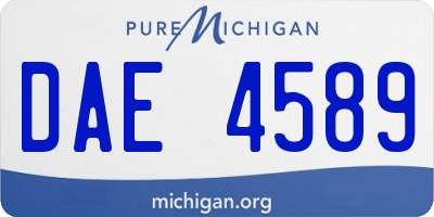 MI license plate DAE4589