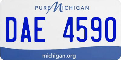 MI license plate DAE4590