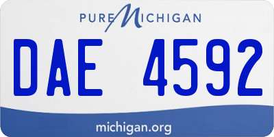 MI license plate DAE4592