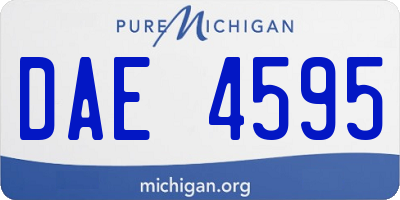 MI license plate DAE4595