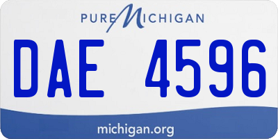 MI license plate DAE4596