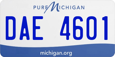 MI license plate DAE4601