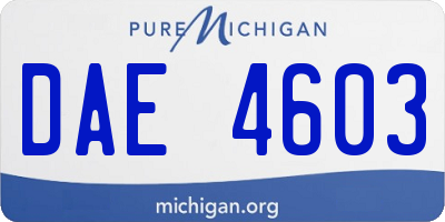 MI license plate DAE4603
