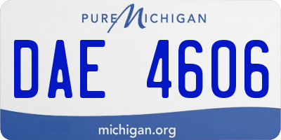 MI license plate DAE4606