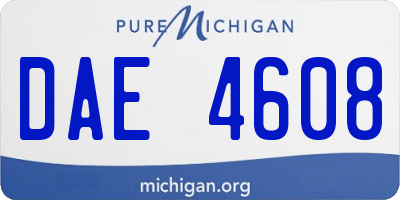 MI license plate DAE4608