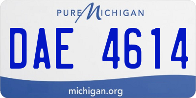 MI license plate DAE4614