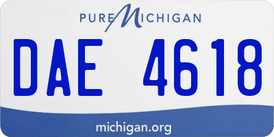 MI license plate DAE4618