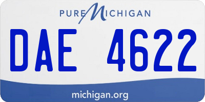 MI license plate DAE4622