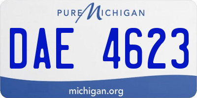 MI license plate DAE4623