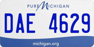 MI license plate DAE4629