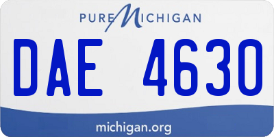 MI license plate DAE4630