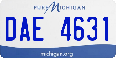 MI license plate DAE4631