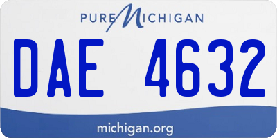 MI license plate DAE4632