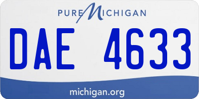 MI license plate DAE4633