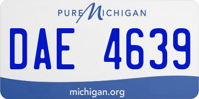 MI license plate DAE4639