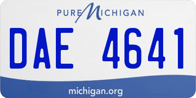 MI license plate DAE4641