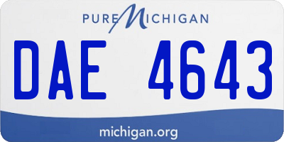 MI license plate DAE4643