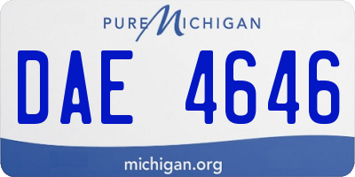 MI license plate DAE4646