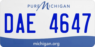 MI license plate DAE4647