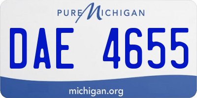 MI license plate DAE4655