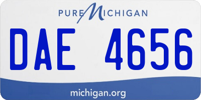 MI license plate DAE4656