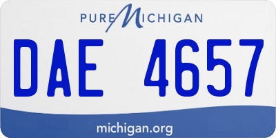 MI license plate DAE4657