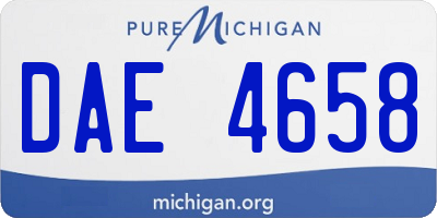 MI license plate DAE4658