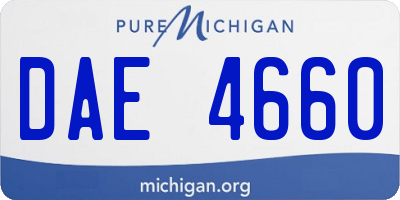MI license plate DAE4660