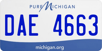 MI license plate DAE4663