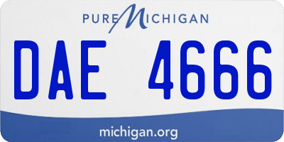 MI license plate DAE4666