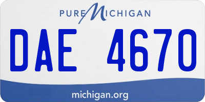 MI license plate DAE4670