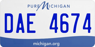 MI license plate DAE4674