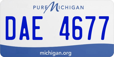 MI license plate DAE4677