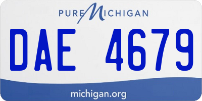 MI license plate DAE4679